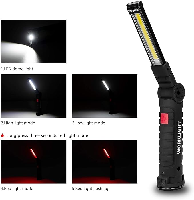 Tool Gifts for Men 2Pack Rechargeable LED Work Lights - Image 3
