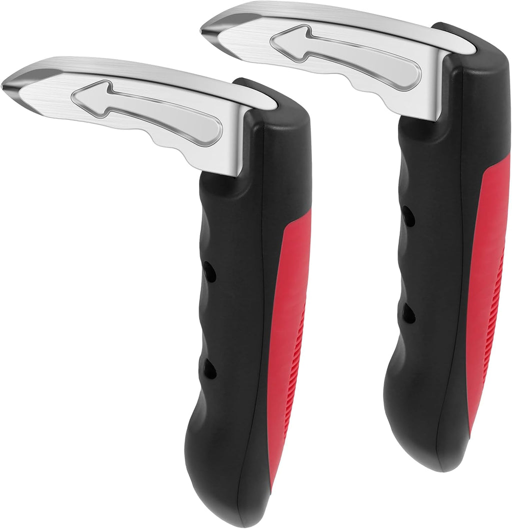 2 Pack Car Door Handle for Elderly, Multifunctional Car Handle Assist with Anti-Slip Grip, Portable Vehicle Support Handle Auto Cane for Seniors and Handicapped, Red