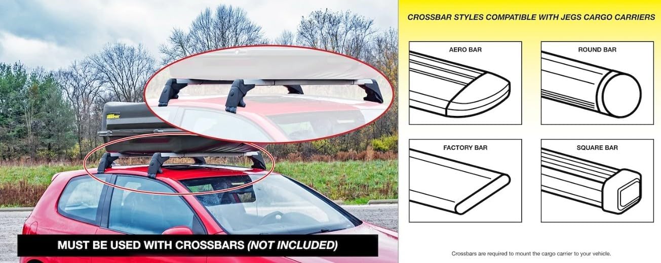 18 Cubic ft. Rooftop Cargo Carrier, Heavy-Duty Weatherproof Lockable Hard Shell Storage w/110 lb. Carrying Capacity