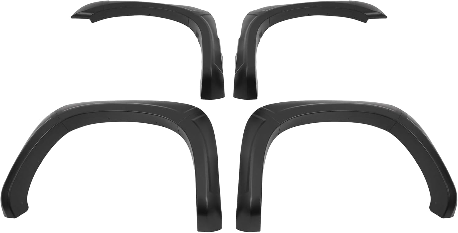 ALMULOO 4Pcs Fender Flares Compatible with 2005-2011 Dodge Ram Dakota Crew Cab Pickup Models Wheel Arch Covers Plastic(PP) Textured Black