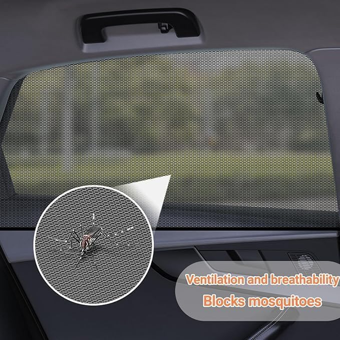 4Pcs Car Window Screens for Honda Passport 2026, Nylon Mesh Breathable Mosquito Net Camping Sun Shade Side Door Privacy Curtains Cover