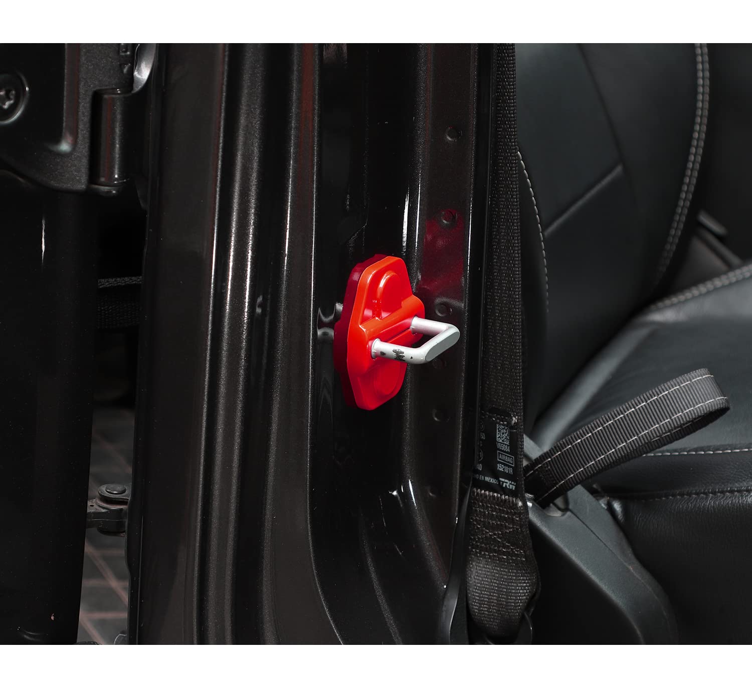 Voodonala for JL Door Lock Cover Buckle Decor Trim for 2018-2024 Jeep Wrangler JL JLU, for Jeep Gladiator JT 2020 2021, ABS Exterior Accessories, 6PAC,Red