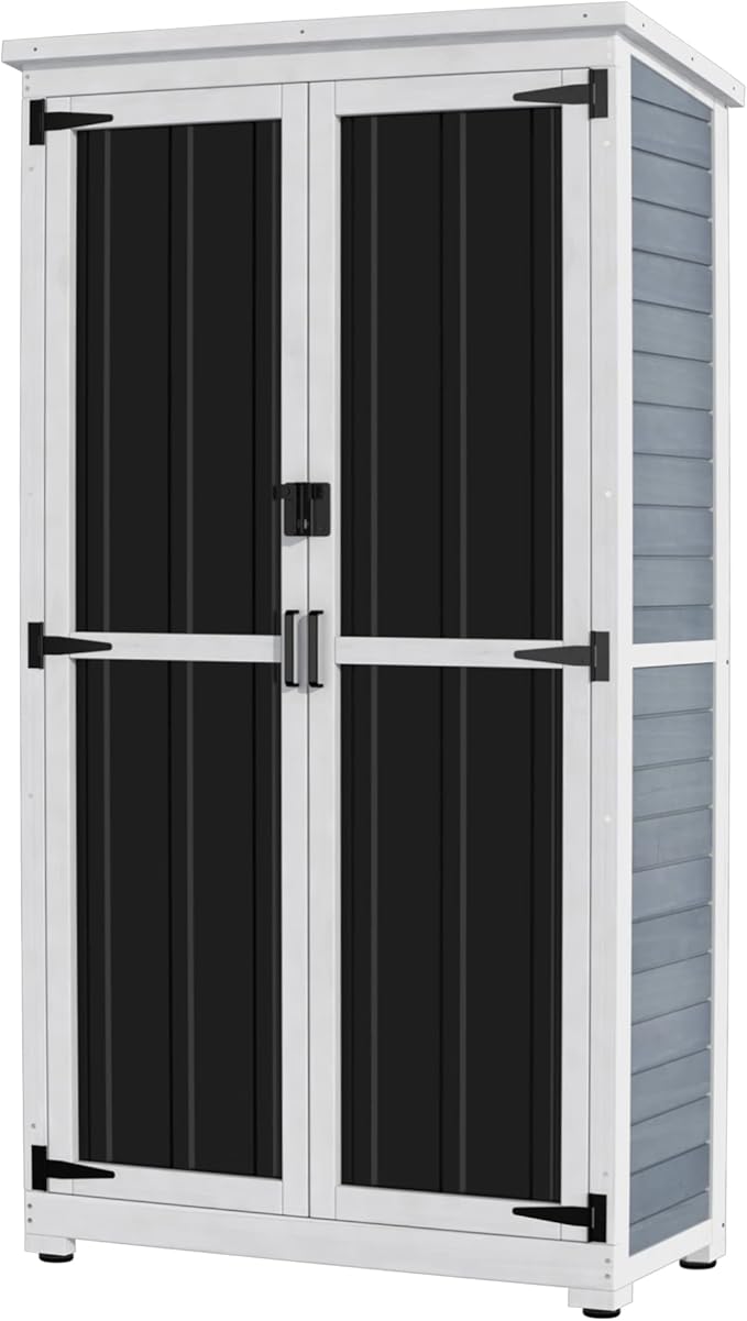 GDLF Outdoor Storage Cabinet Wood & Metal Garden Shed by GDLFGoodLife