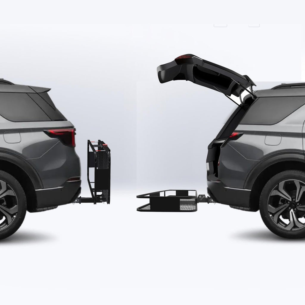 FORWODE 60x20x6 Hitch Cargo Carrier for 2 Inch Receiver, 500LB Capacity Hitch Mount Cargo Rack Carrier, Folding Hitch Cargo Basket with Antirust Coat