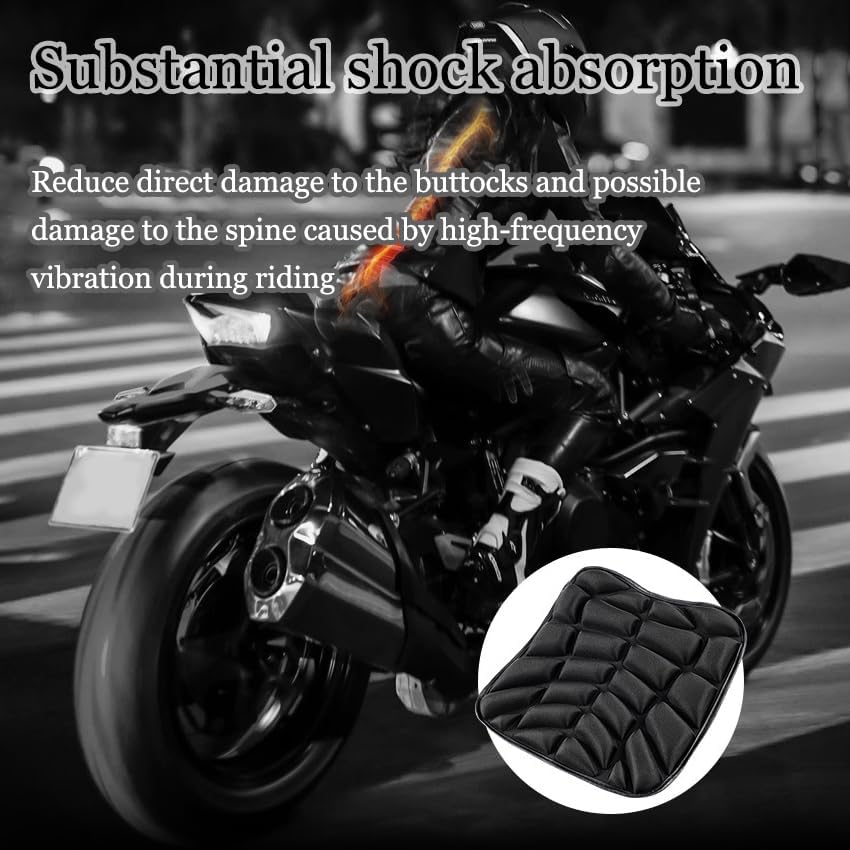 Motorcycle Seat Cushion for Honda VTX 1300 R/S/VTX 1800 C/F/N/R/T/VTX 1800 Classic Style, Gel Comfort Seat Cover with Breathable Pressure Relief Anti-Slip Shock Absorption Saddle Pads