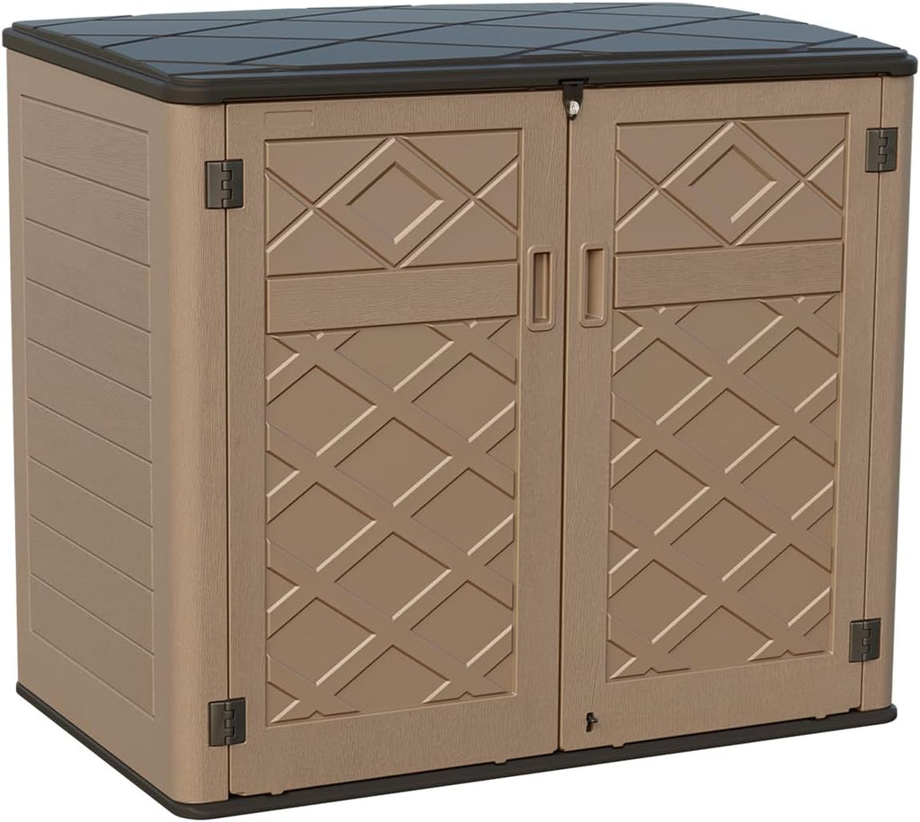 KINYING Larger Outdoor Storage Shed Weather Resistance, Resin Sheds & Outdoor