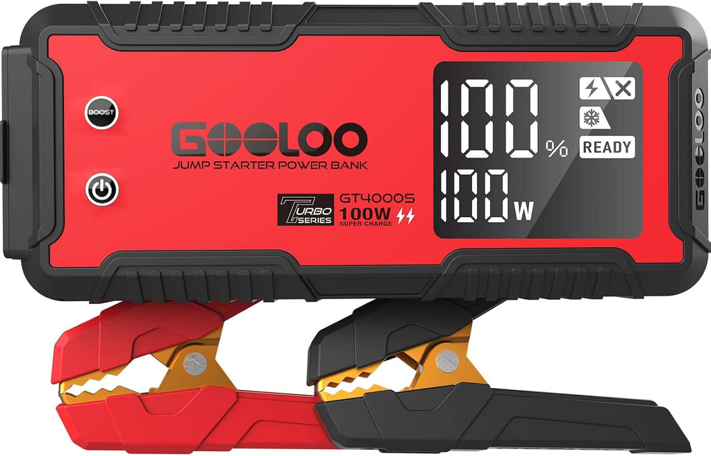 GOOLOO GT4000S Jump Starter 4000 Amp Car Starter 100W Two-Way Fast-Charging