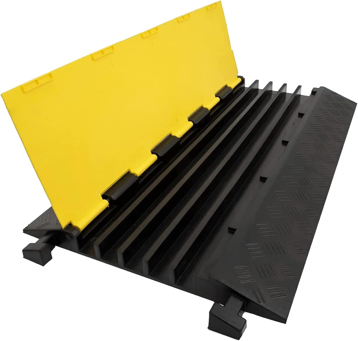 CXRCY Cable Ramp 1 Pack of 5 Channel PVC Rubber Cable Protector, 18000lbs