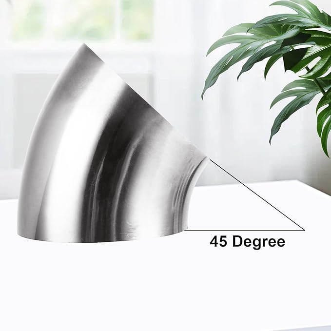 Acrux7 4 Pack 2.5 Inch 45 Degree Exhaust Elbow Pipe, 304 Stainless Steel - Image 4