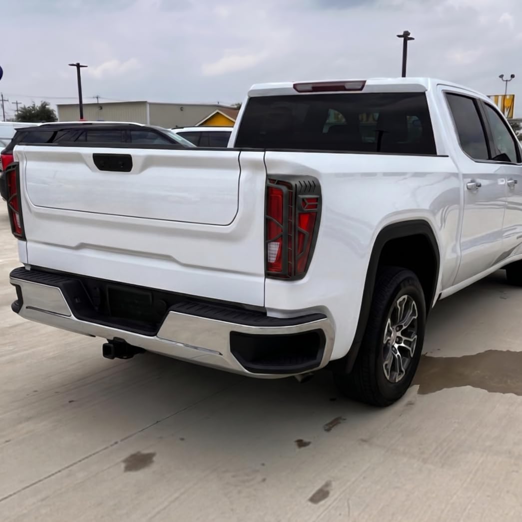 Narpes-Tail Light Rear Lamp Protective Guards Decoration Fit for GMC Sierra 1500 2500HD 3500HD 2019-2025 2026 Taillight Shell Frame Shield Denali SLT AT4 Exterior Accessories