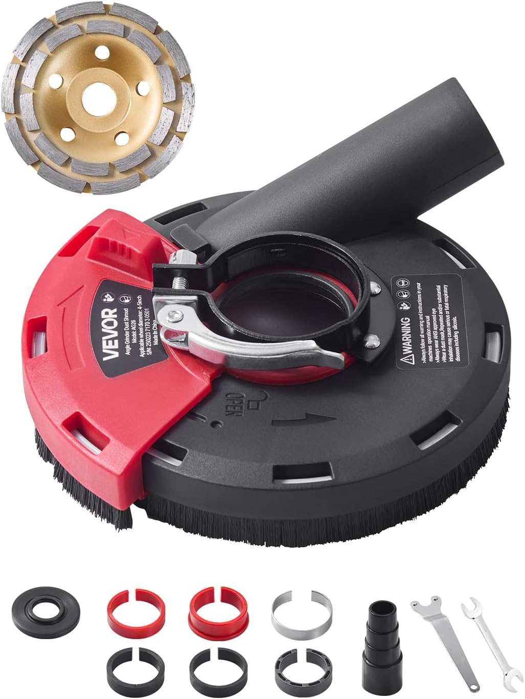 vevor grinding dust shroud for angle grinder, universal, main product view