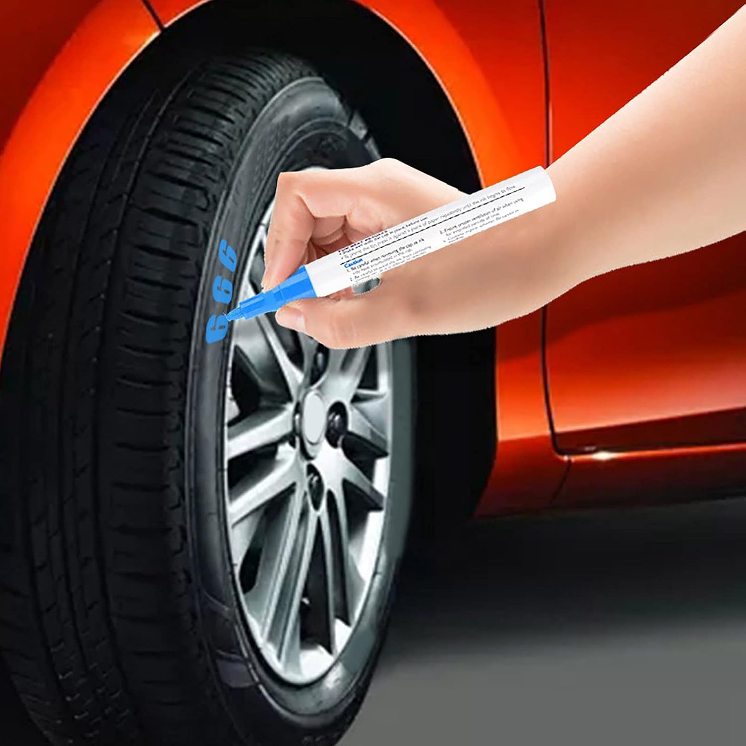 Car Paint Scratch Repair, Waterproof Professional Car Pencil Tire Paint Pen, Pens for Car (Black)(Blue)