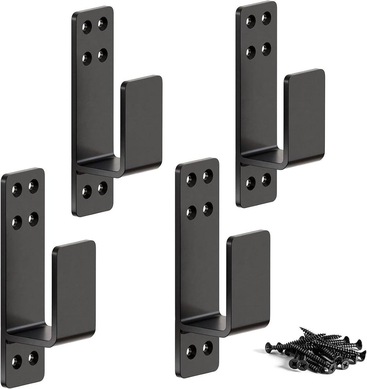2x4 door barricade brackets, heavy duty 4pcs, black, main product view