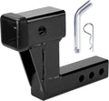 munirater Replacement for Trailer Dual Hitch Extender Adapter with 6-inch Rise Drop 2-inch Receiver 2-inch Solid Shank 5/7/9 Extension Length 7500lbs Capacity