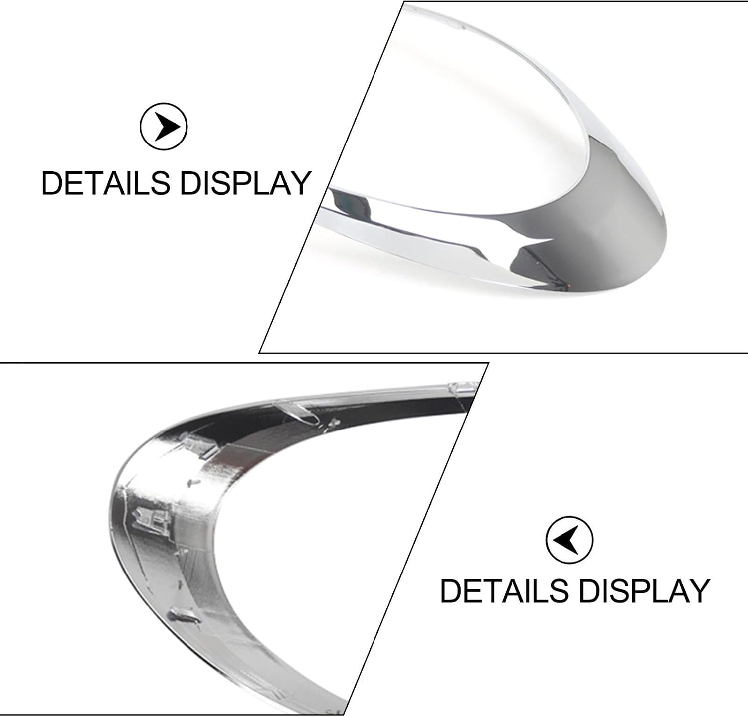 Silver Rear Taillight Trim Frame for Fiat 500L 2014-2020,ABS Light Bezel Cover Replace 68235995AA 68235996AA,2 Pack