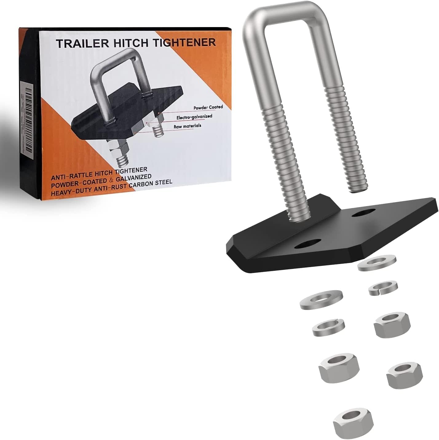 Heavy Duty Hitch Tightener for 1.25" and 2" Tow Trailer Hitches Black Anti Rattle Hitch Wobble Free