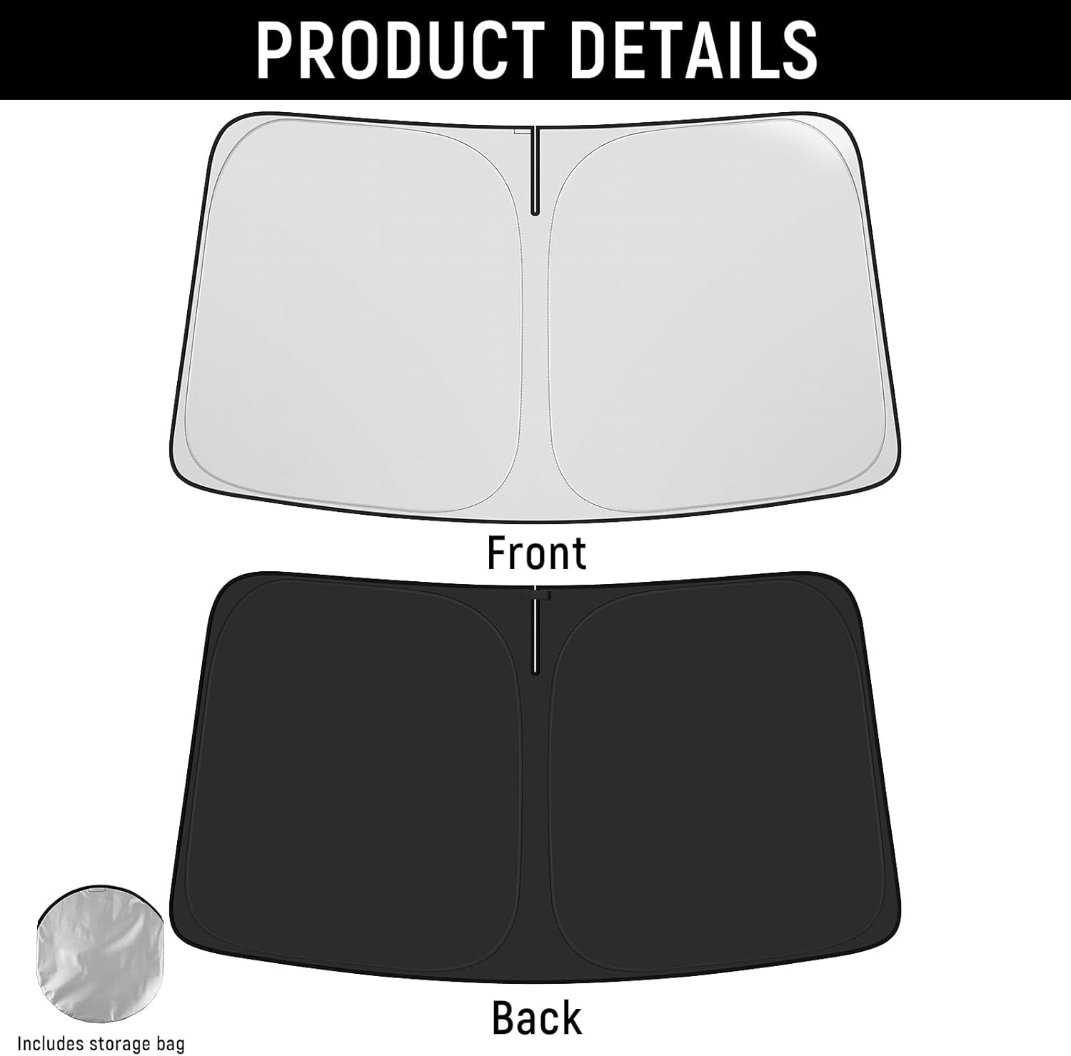 Windshield Sun Shade for Chrysler 2017-2025 2026 Pacifica Accessories (OEM Size) Auto Interior Front Window Sun Visor Heat Protection