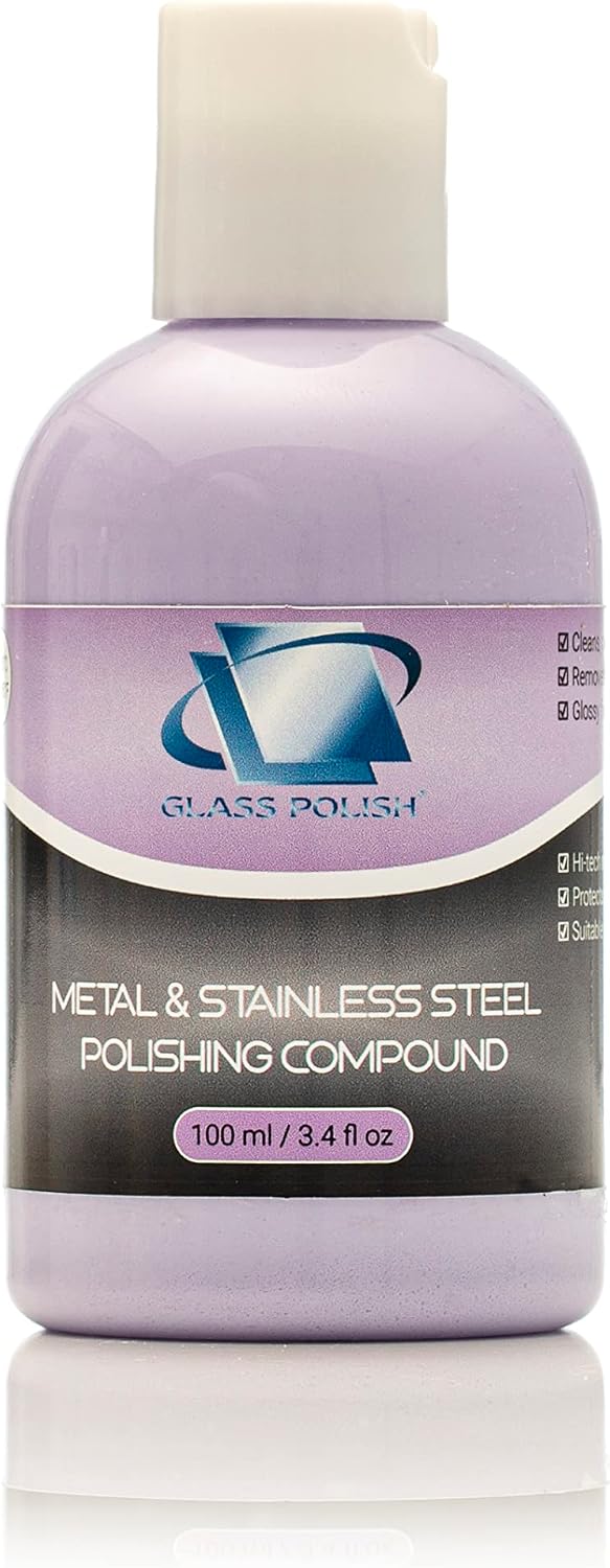 Glass Polish 3.4oz (100ml) Metal and Stainless Steel Polishing Compound, Polishing Solution for All Types of Metals - GP14023