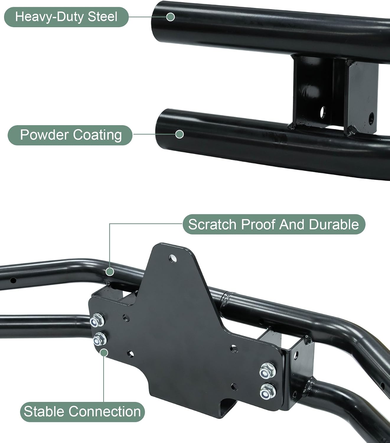 NIXFACE Rear Bumper Bar W/Hitch Kit Zero-Turn Mowers Replacement Compatible with John Deere Z235 Z255 Z335E Z335M Z345M Z345R Z355E Z375R