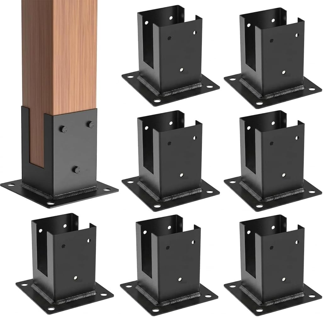 4×4 post base 8pcs,inner size 3.58"x3.58" post brackets, main product view