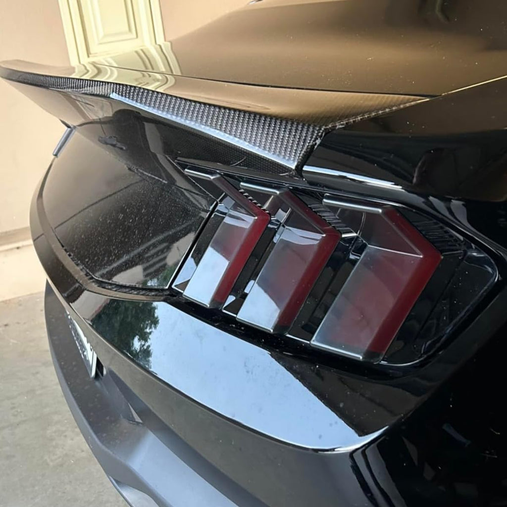 Tail Light Covers Guards Fit for Ford Mustang 2024 2025 2026 GT/EcoBoost/Premium/Dark Horse, Smoked Black Rear Light Protective Cover Guards Trim Set Exterior Accessories