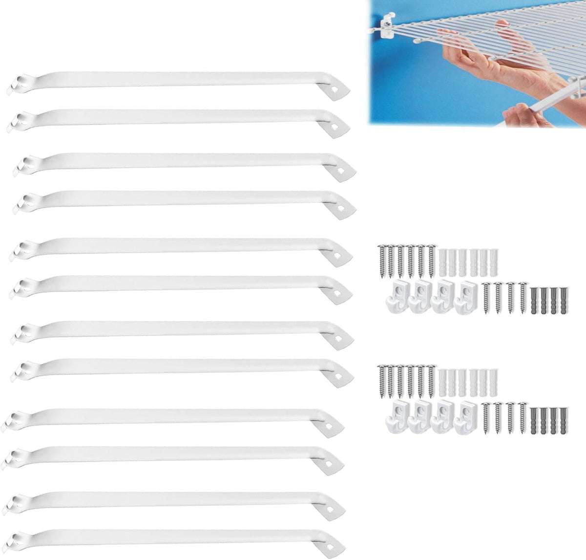 12 inch wire shelf brackets, heavy duty wire, main product view