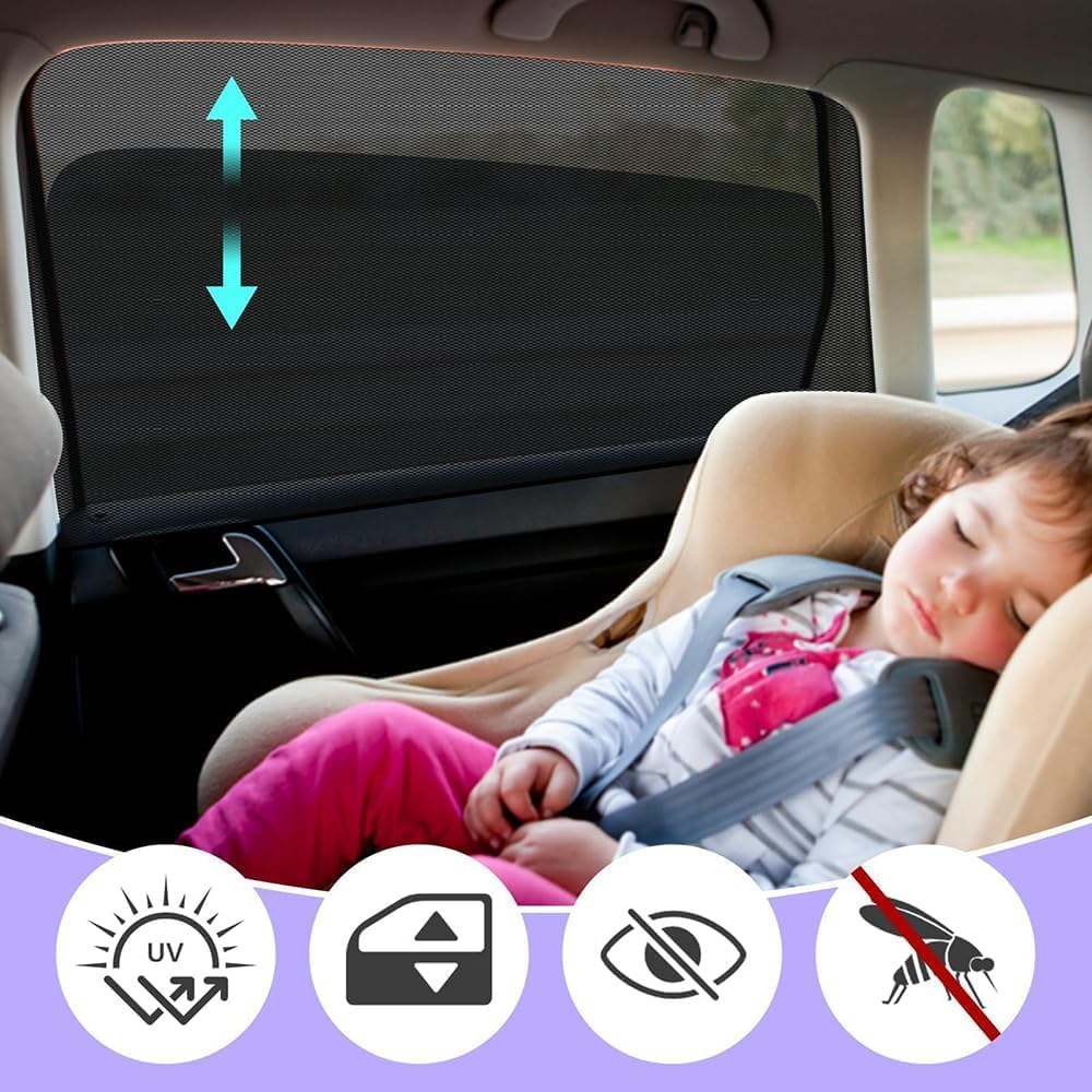 4 Pack Custom Fit Car Window Bug Net for Kia Sportage 2023 2024 2025, Anti-Mosquito Breathable Automotive Camping Sunshade Privacy Screen,B SUV Models