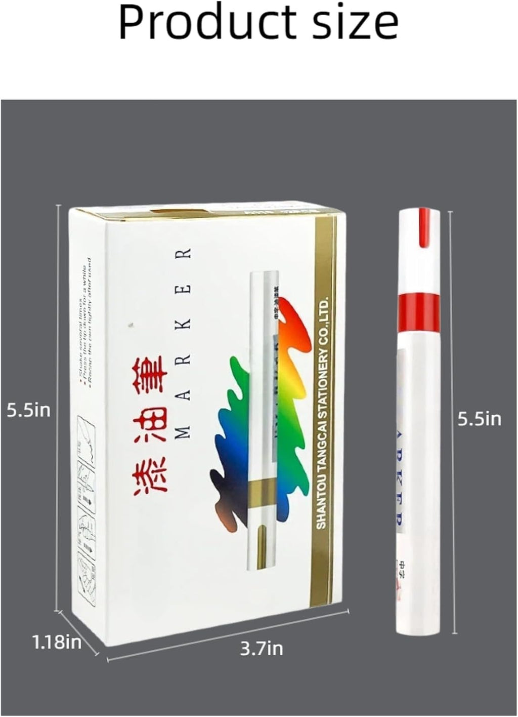 Oil-Based Paint Markers for Tires, Quick Dry Permanent Pen Set for Glass, Ceramic, Wood, Metal, Plastic, Rock Painting (12 Colors)