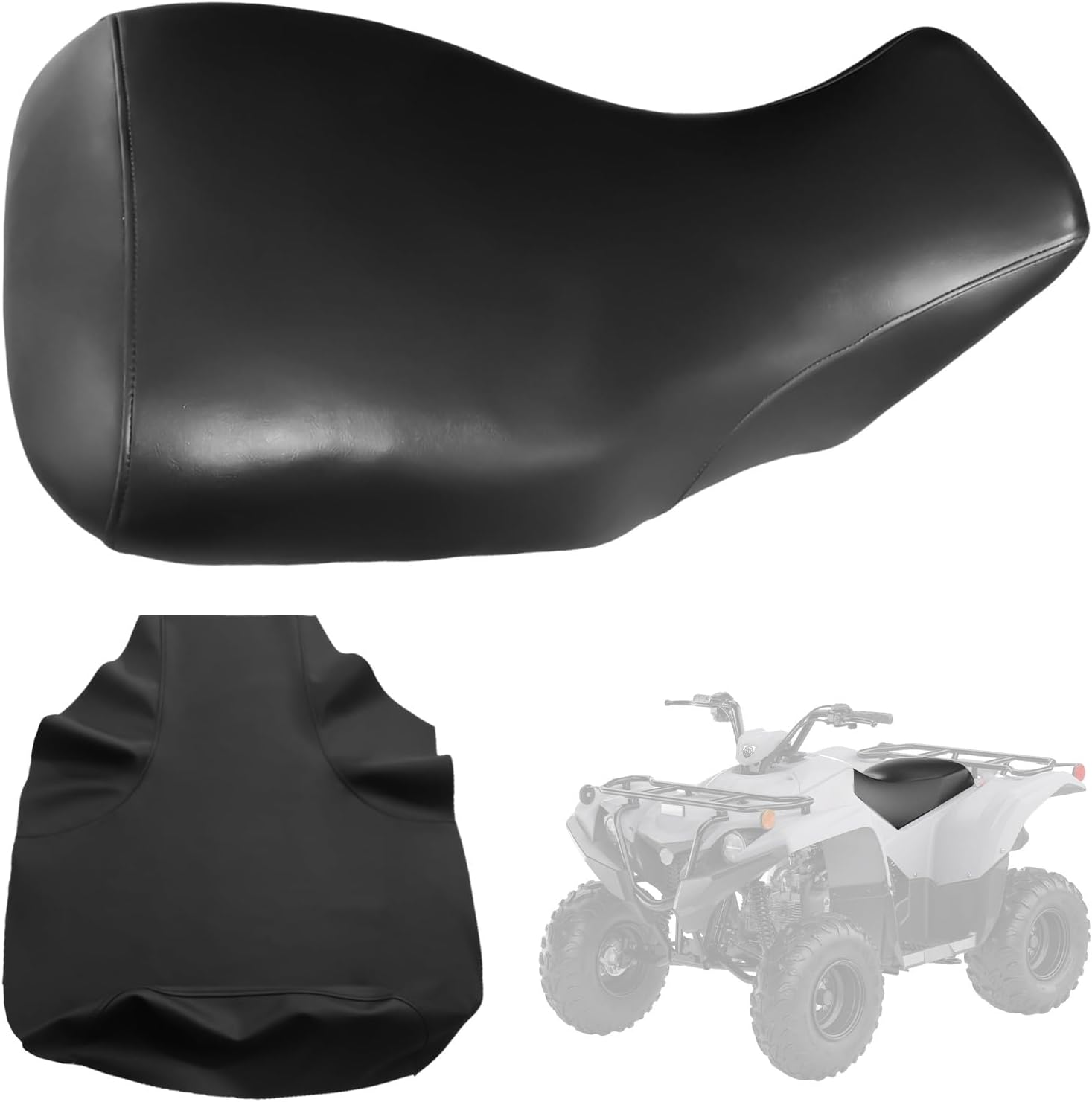 ATV Seat Cover Replacement for 2000-2012 Yamaha Big Bear 400, Black