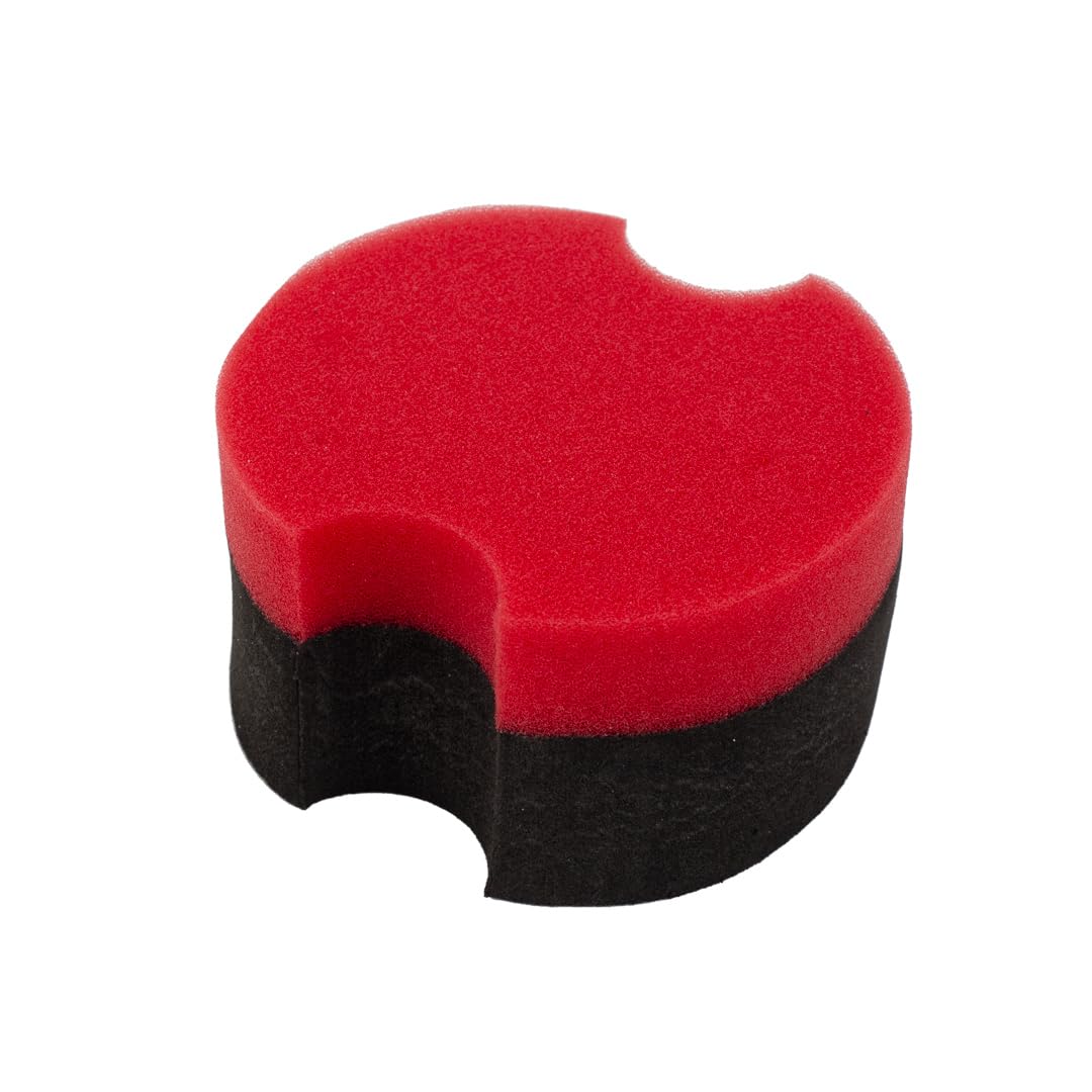 Maxshine Wax Applicator Pad | 2.9 Inch, Grey & Red, EVA Dual-Layer Foam | Ergonomic Grip, Scratch-Free, Washable | for Car Wax, Sealant & Dressing Application