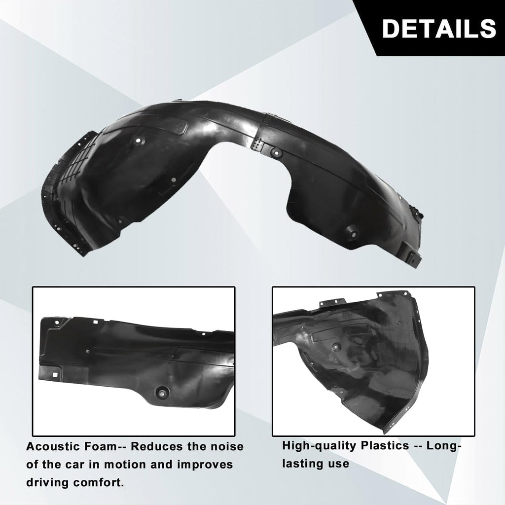 SecosAutoparts Front Fender Liner Passenger Side Compatible with Hyundai Ioniq 2017 2018 2019 2020 2021 2022 Replace# 86812G2000