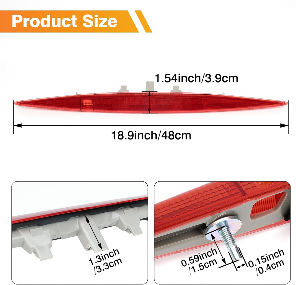 Center High Mount Stop Light Third Brake Light Compatible with Honda CRV 2012 2013 2014 2015 2016, Led 3rd Brake Light Assembly Rear Tail Stop Lamp OEM Replaces 34270TFCH01(Red Shell)