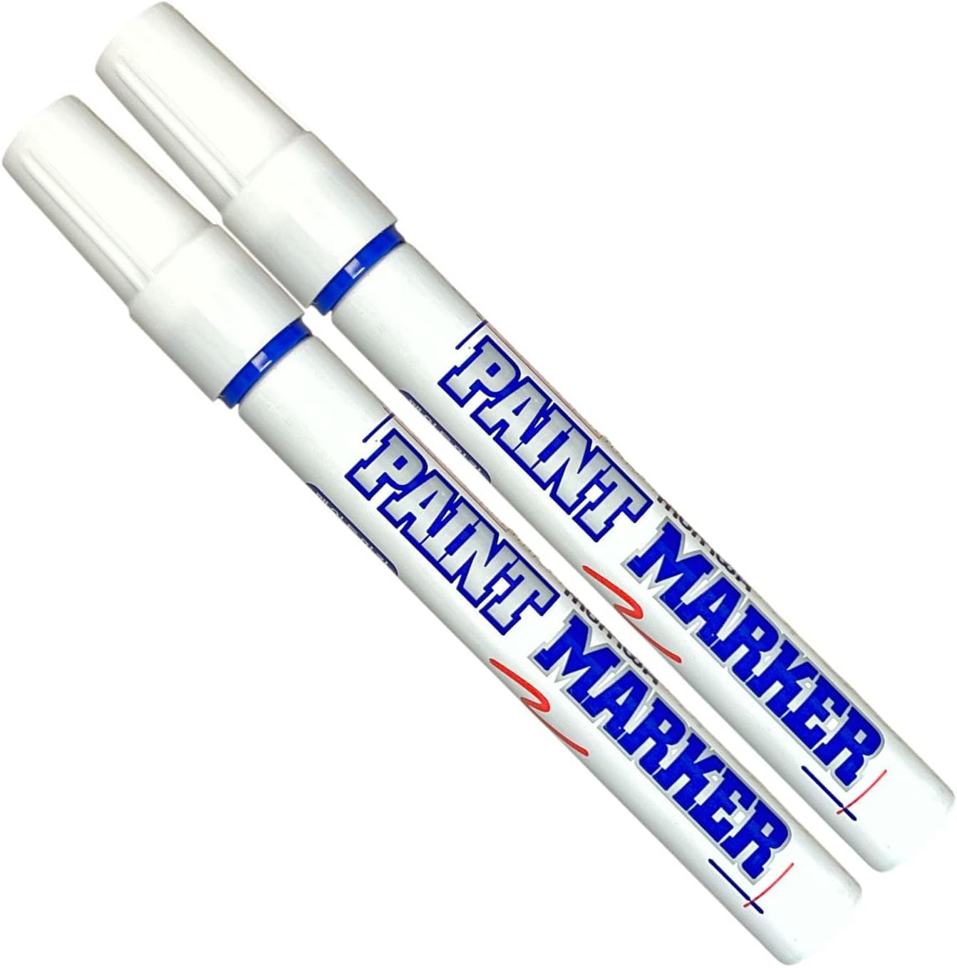 Paint Markers Oil-Based Pen Permanent Waterproof Car Tire Tread Rubber Metal - 2 pcs (Blue)