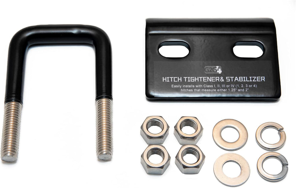 G2G4 Trailer Hitch Tightener for 1.25" to 2" Hitch Adapter | Anti Rattle Hitch Tightener 2 inch, Heavy Duty Steel, Trailer Towing Hitch Accessories, Hitch Tightener, Tow Hitch Stabilizer, Hitch Clamp