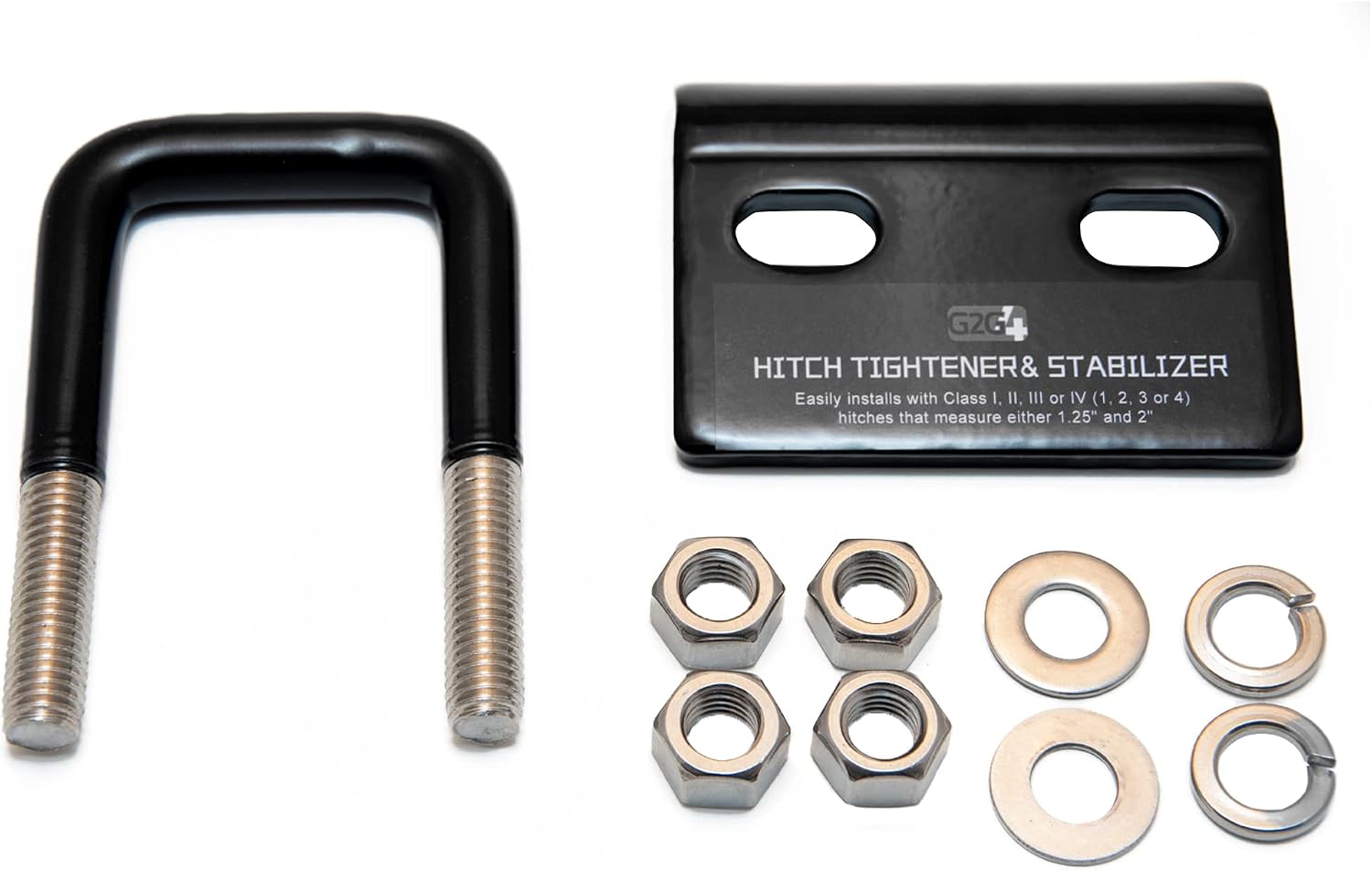 G2G4 Trailer Hitch Tightener for 1.25" to 2" Hitch Adapter | Anti Rattle Hitch Tightener 2 inch, Heavy Duty Steel, Trailer Towing Hitch Accessories, Hitch Tightener, Tow Hitch Stabilizer, Hitch Clamp
