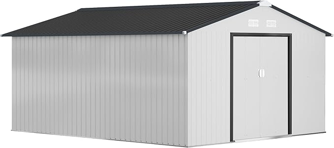 Outsunny 11' x 13' Outdoor Storage Shed, Garden Tool Metal Shed by Outsunny