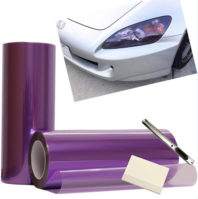 12 by 48 Inches Self Adhesive Headlight, Tail Lights, Fog Lights Tint Vinyl Film by F+%26+B+LED+LIGHTS