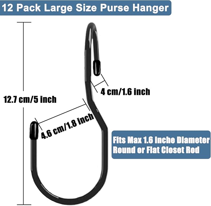 Purse Hanger for Closet, Unique Twist Design Bag Hanger Purse Hooks, 5 inch - Image 4