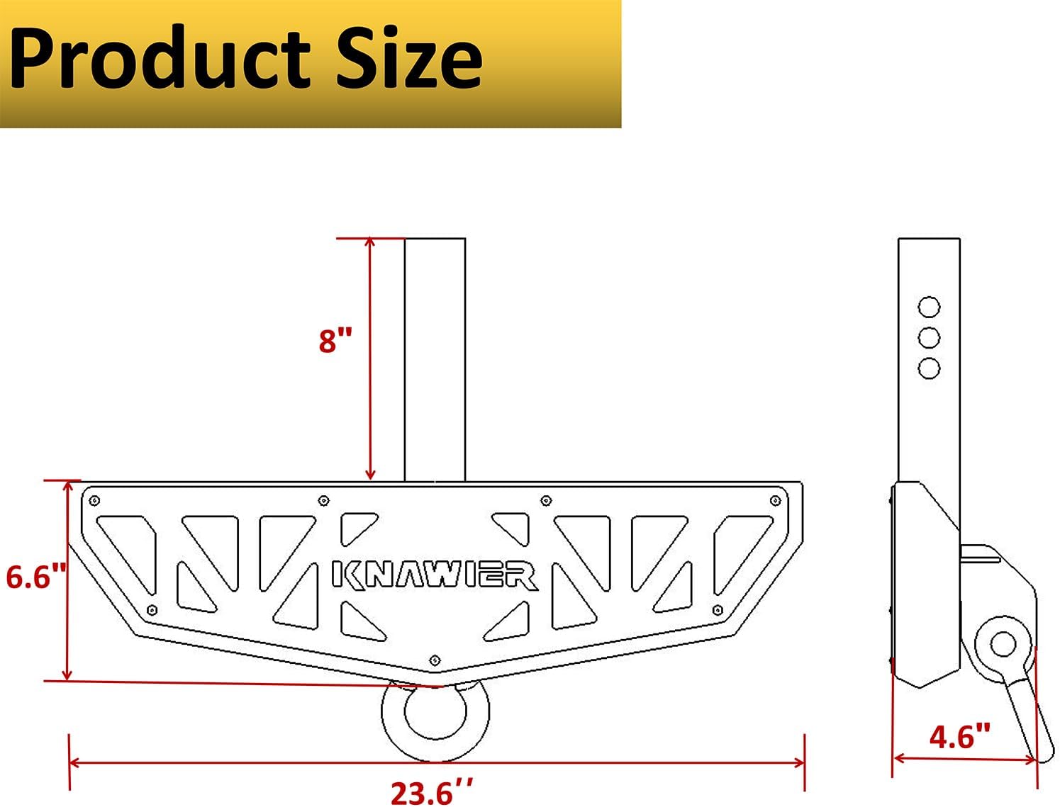 Hitch Step Compatible with SUV&Pickup Truck&Van with 2 Inch Hitch Receiver,Towing Rear Bumper Protector Guard,Step Bar,Textured Black Powder, Pin Lock,Stabilizer,Tow Hook