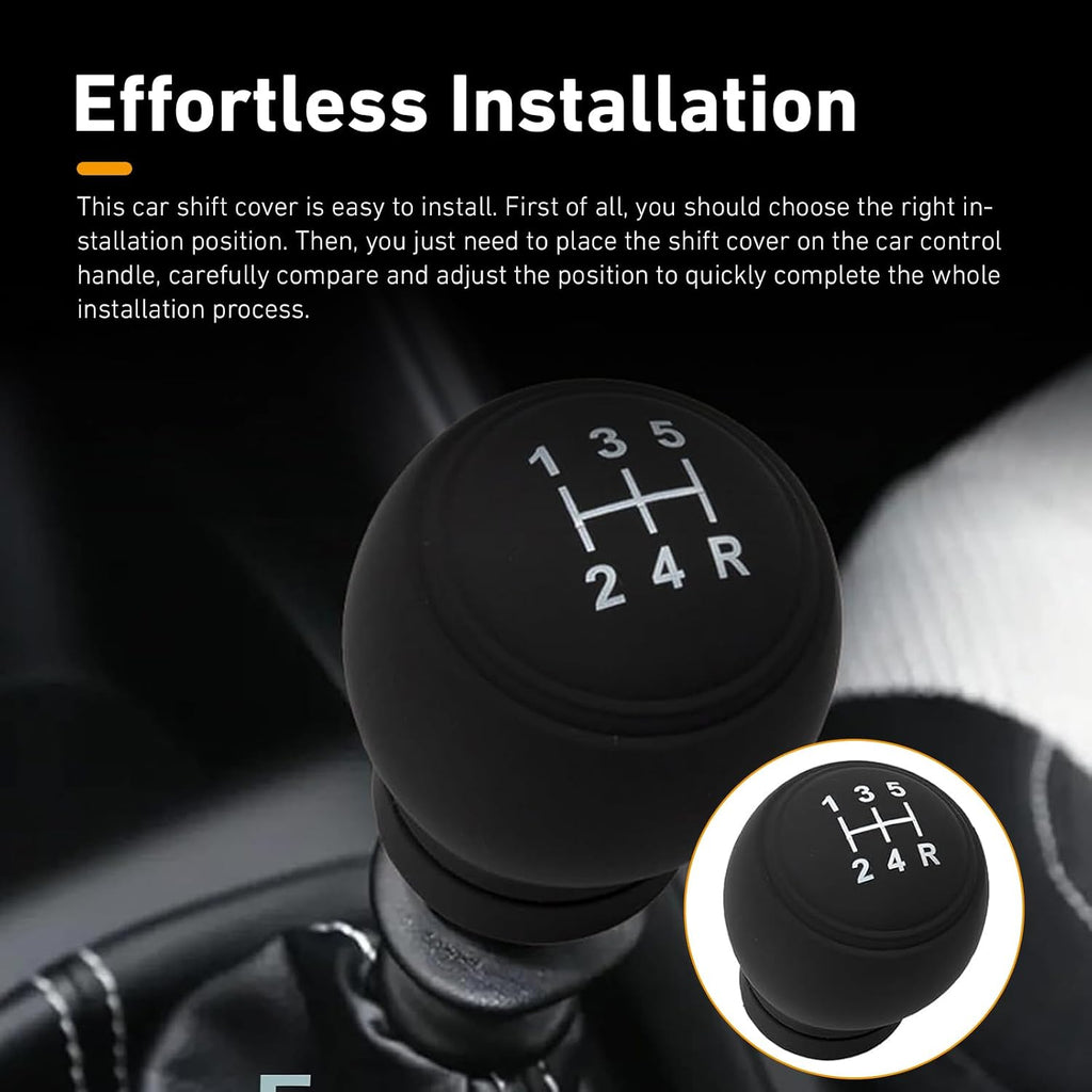 Gear Shift Knob Cover, Silicone Anti-Slip 5-Speed 6-Speed Manual Shifter Protector, Universal Car Interior Accessories for Most Vehicles (5-Speed Right)