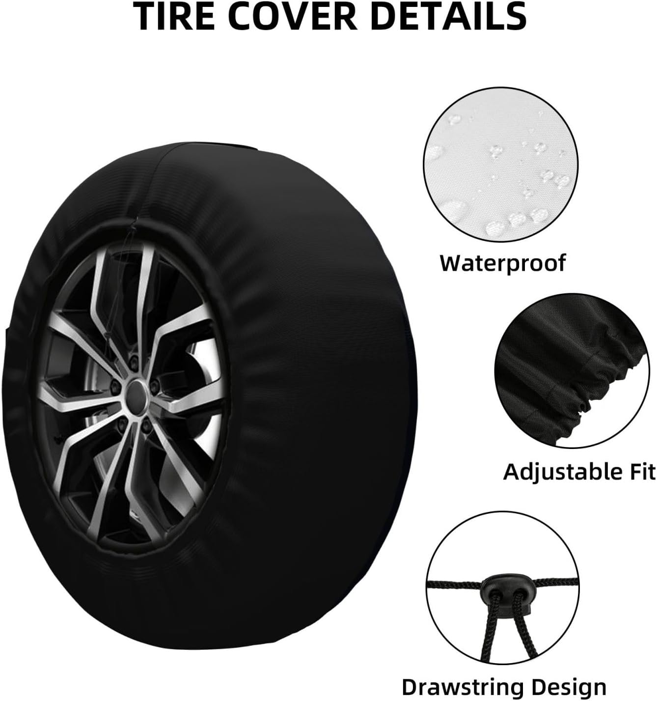 America Flag Bigfoot Spare Tire Cover Waterproof Wheel Cover 17 Inch Universal Fit for Jeep Trailer Rv SUV Truck Uv Protection Dustproof Tire Cover Outdoor Travel Camping Gift