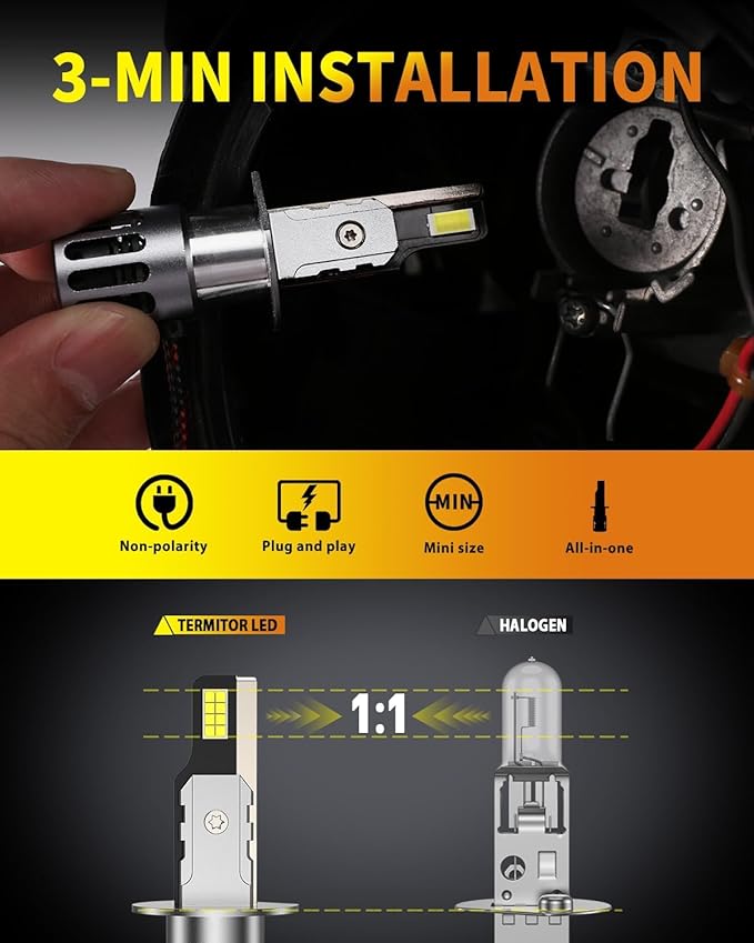 Upgraded H1 Light Bulbs, 900% Brightness - Image 4