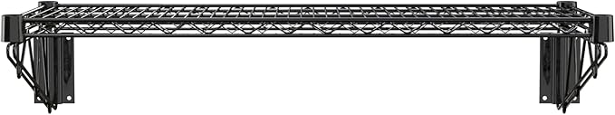 14" x 36" Black Epoxy Wire Wall Mount Shelf - Image 4