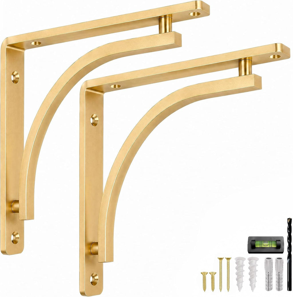 classic brass powder coated heavy duty shelf brackets, main product view