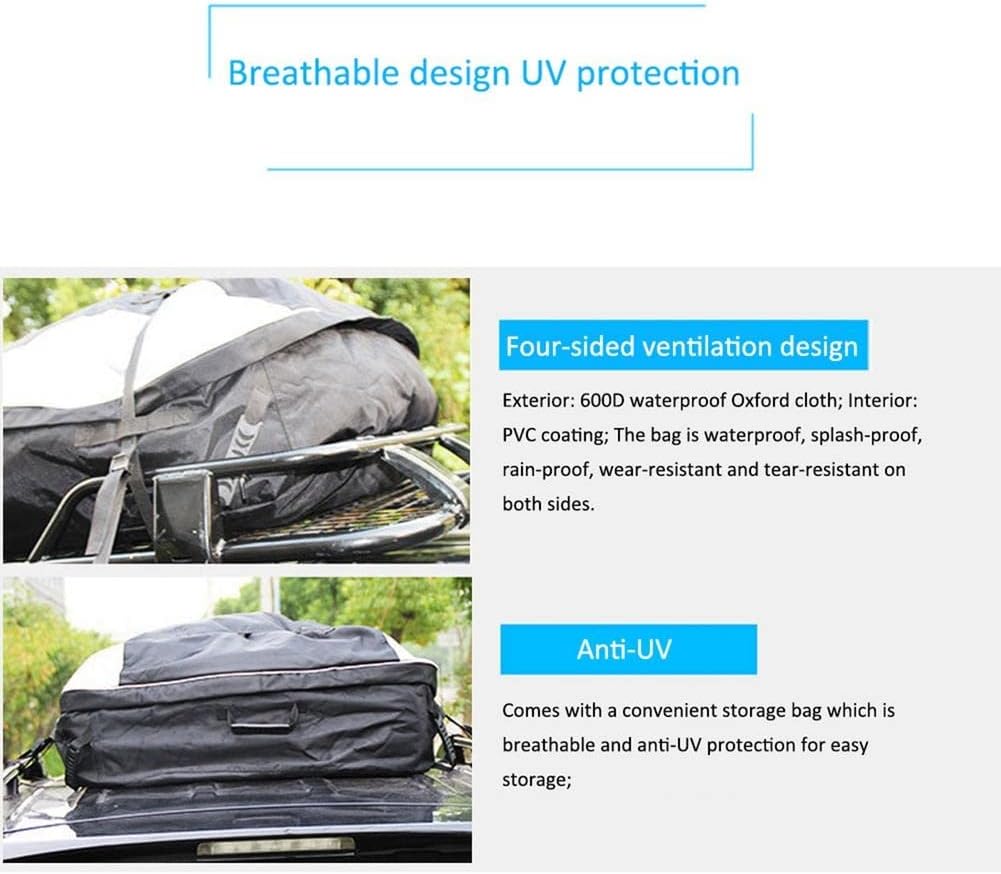 Waterproof Car Cargo Roof Bag Rooftop Luggage Black Storage Travel Pocket 273L for SUV Van Cars