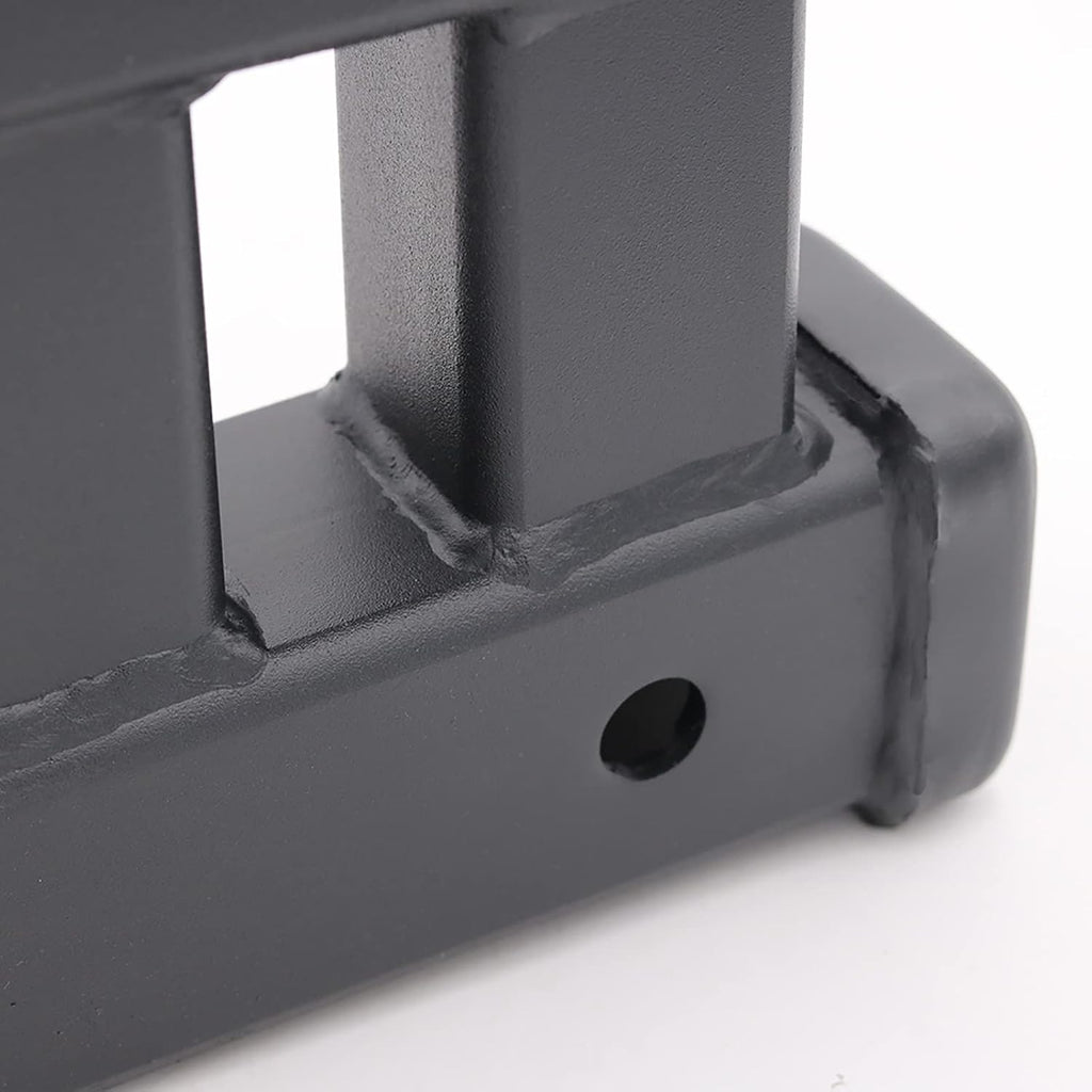 Heavy Duty 2 Inch Dual Hitch Receivers Trailer Hitch Extension with 6" Rise-Drop Adapter Frosted Power Coated