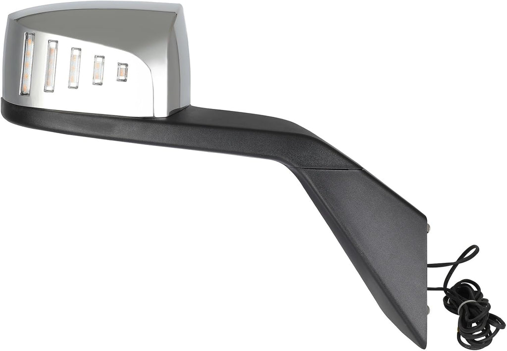 Passenger Side Truck Hood Mirror Fits 2004-2018 for Volvo VNL/VN Series, Manual Control View Mirror with Turn Signal Light