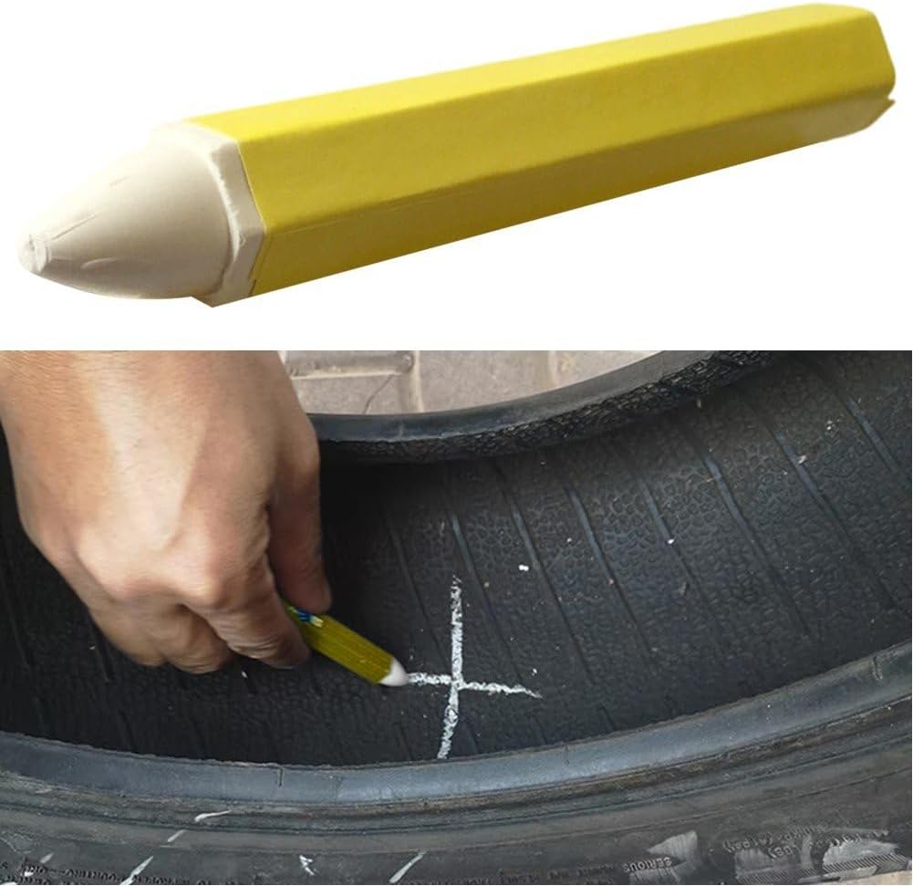 12 Pcs/Set Tyre Marking Crayon White Tyre Tire Repair Marker Pen Waterproof Tire Marker Tire Pens Drawing Crayon Construction Crayon