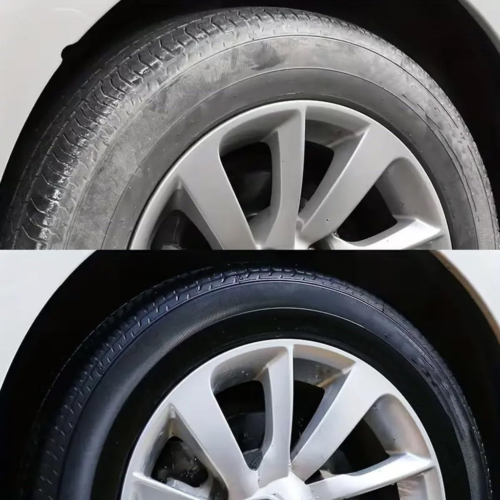 Premium Tire Coating & Trim Restorer: Bring Back the Original Deep Black Shine to Rubber and Plastic, Tire Coating Paste Rapid Acting, Tires Ceramic Coating Paste, Tires Nourish Cream for Cars (2)