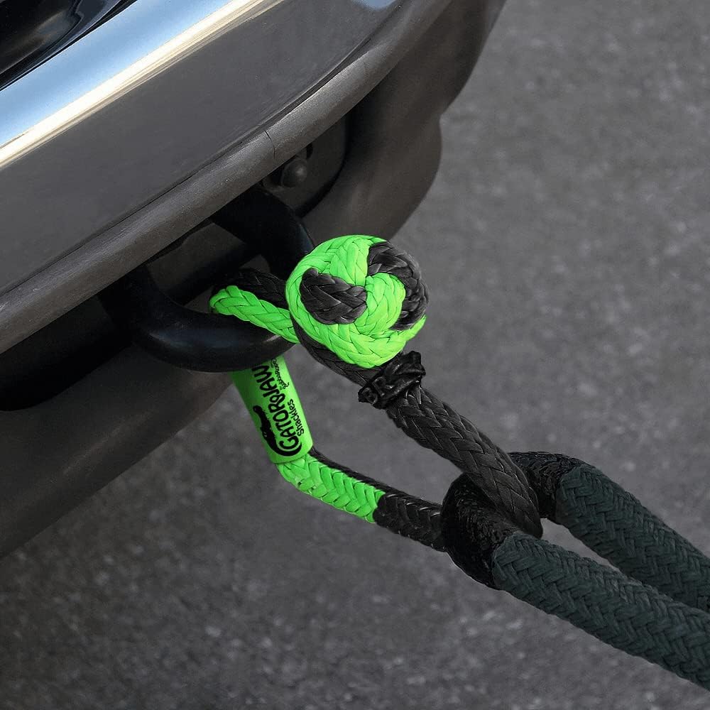 Bubba Rope 176746NGRB-L Heavy Duty 3/8" Synthetic Shackle NexGen PRO Gator Jaw Breaking Strength of 47,000 lb with HMPE in Red and Black, Accessory Ideal for Recovery and Towing Stuck Vehicle